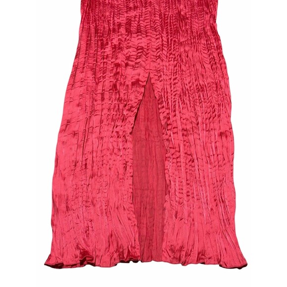A New Day Women's Pleated Crinkle Satin Maxi Skirt by A New Day Coral Small - Picture 4 of 13